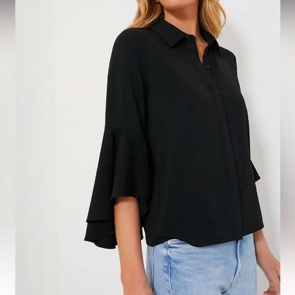 Black Norah Bell Sleeve Blouse NWT - Picture 2 of 11